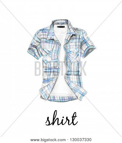 Shirt watercolor illustration isoladed on white background