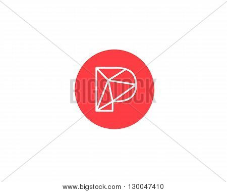 Abstract letter P logo design template. Structure simple line sign. contact, business, medicine, development, mobile app vector symbol icon