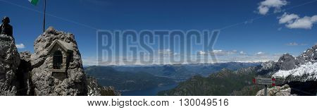 landscape from rosalba hutte in grigna natural park
