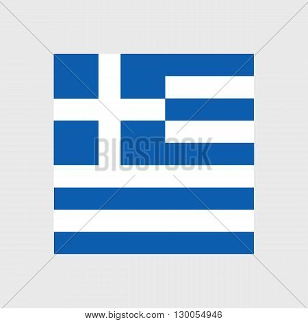Set of vector icons with Greece flag