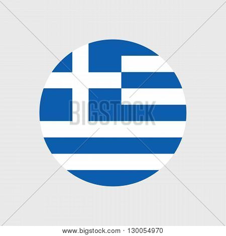 Set of vector icons with Greece flag