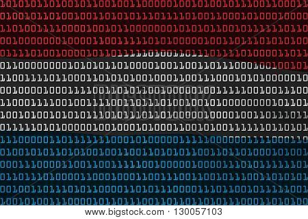 Luxembourgian Technology Concept - Flag Of Luxembourg In Binary Code - 3D Illustration