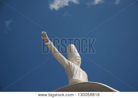 ANKARA/TURKEY-JULY 6, 2011: Sufi whirling dervish figure at the crossover. July 6, 2011-Ankara/Turkey