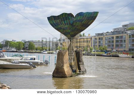 TURKU, FINLAND - JUNE 13, 2015: Fountain 