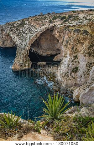 Blue, Grotto, Maltese Rocky Coast