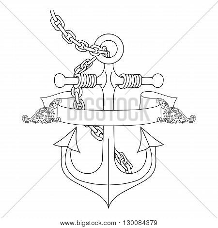 Anchor banner, Anchor label, anchor emblem, anchor logo, anchor metal, anchor icon, anchor symbol, anchor sea, anchor object. Vector
