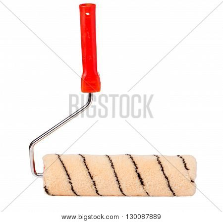 one paint rollers isolated on white background.