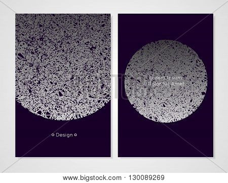 Vector design template. Modern card template. It can be used as an invitation cover greeting card or banner. Artistic abstract design for your business. Dark indigo color