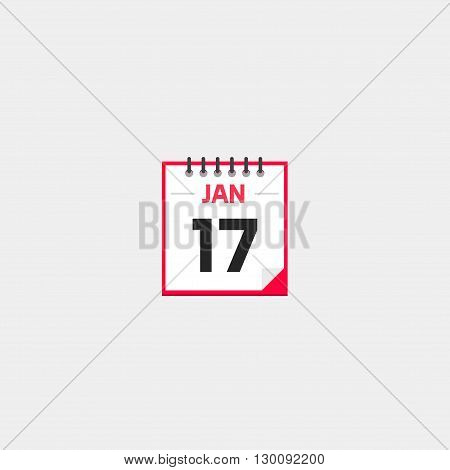 Calendar vector icon isolated on gray background, tear-off calendar flat cartoon illustration design