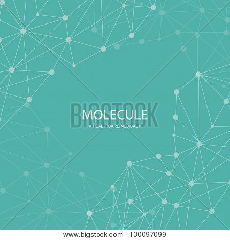 Structure Molecule And Communication Dna, Atom, Neurons. Science Concept For Your Design. Connected 