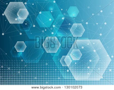 Structure Molecule And Communication Dna, Atom, Neurons. Science Concept For Your Design. Connected 