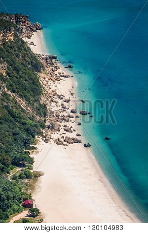 beach bay in Portinho da Arrabida Portugal