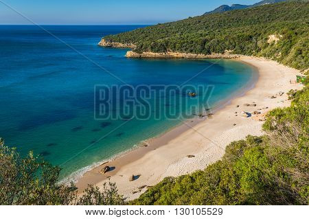 beach bay in Portinho da Arrabida Portugal