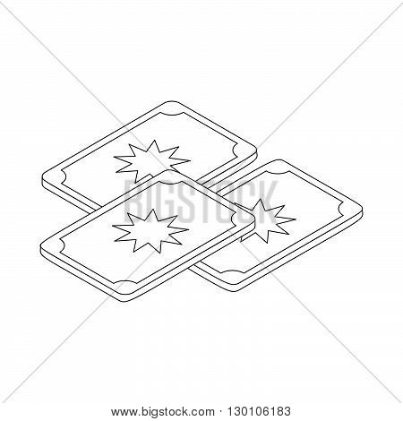 Tarot cards icon in isometric 3d style on a white background
