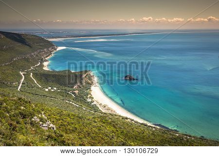 Beautiful landscape view of the National Park Arrabida in SetubalPortugal.