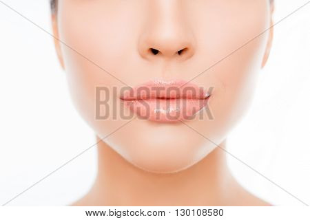 Close Up Photo Of Woman's Face With Perfect Skin And Lips
