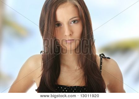 ビーチの肖像 10 代女性
