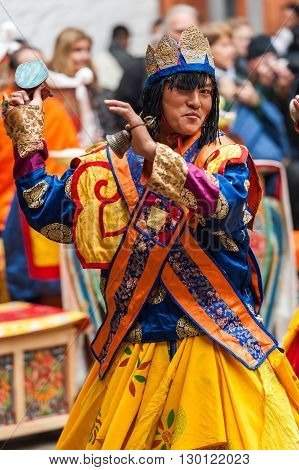 Performer At Jakar Dzong Traditional Culture Festival In Bumthang, Bhutan