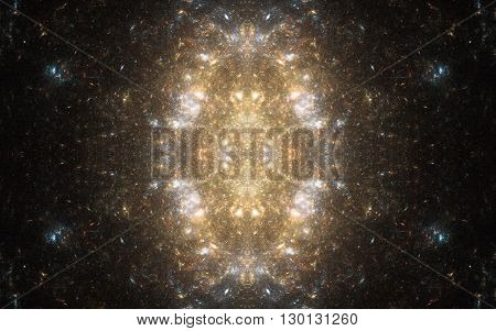 Fractal starry space universe bright cluster constellation