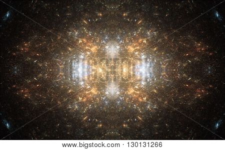 Fractal starry space universe bright cluster constellation