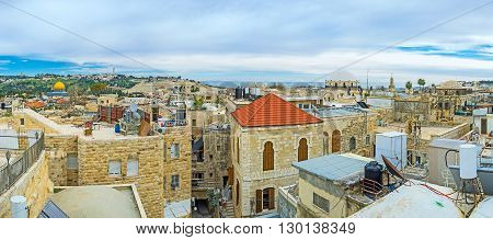 The city of Jerusalem is famous for its medieval architectural landmarks and holy places Israel.