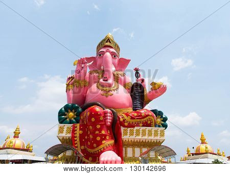 Pink Ganesha Statue at Prong Arkad Temple, Chachoengsao Province, Thailand