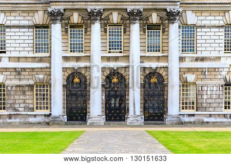 Entrance of Trinity Laban Conservatoire Of Music and Dance in University of Greenwich London