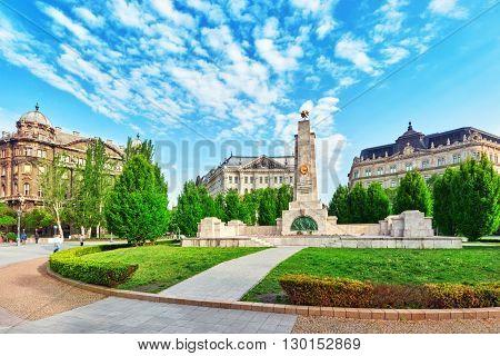 Liberty Square Located In The Lipotvaros Neighborhood Of Budapest, Hungary