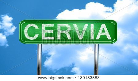 Cervia vintage green road sign with highlights