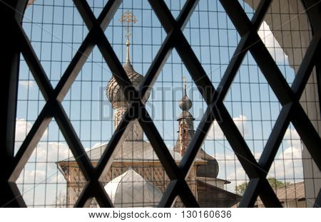 Rostov the Great in spring view to the kremlin Odigitria Church. The Golden Ring of Russia