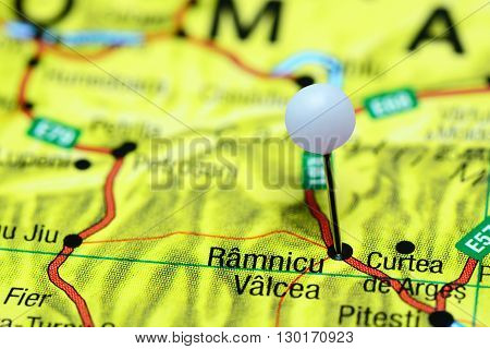 Ramnicu Valcea pinned on a map of Romania