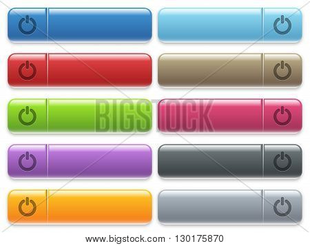 Set of Power switch glossy color menu buttons with engraved icons