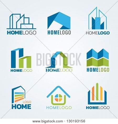 Modern and art Home logo vector set design