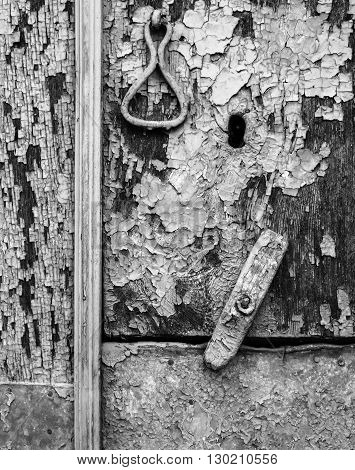 Rough detail of an antique wooden door