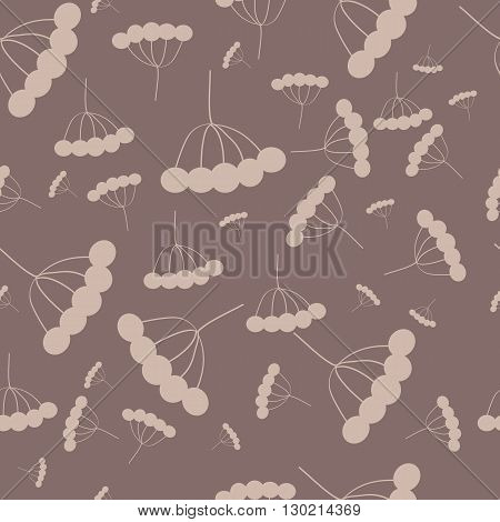 Seamless pattern with pontikonisi plants, pastel beige and brown shades