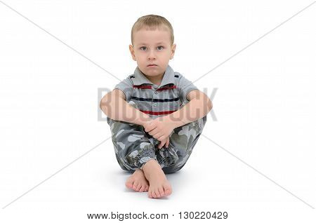 Little Boy Isolated On A White Background