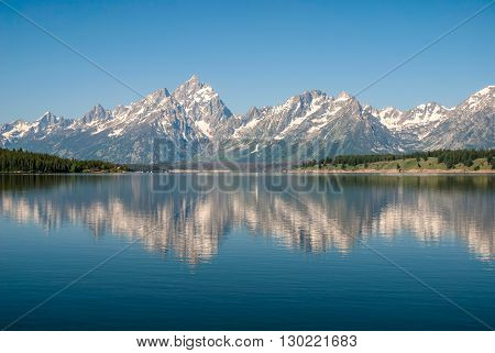 View of the Teton Range from the Jackson Lake Grand Teton National Park