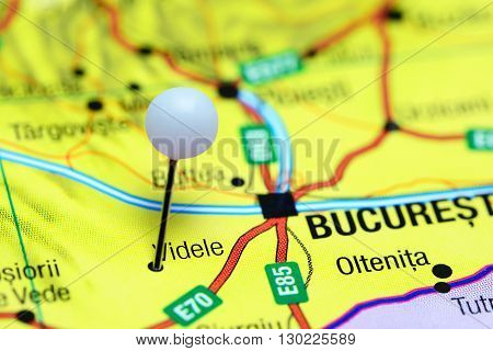 Videle pinned on a map of Romania