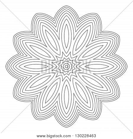 Black and white abstract pattern, mandala. Vector design template for art.