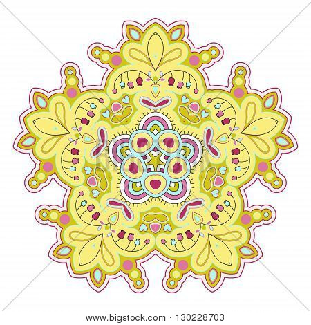 Bright abstract pattern, mandala. Vector design template for art.