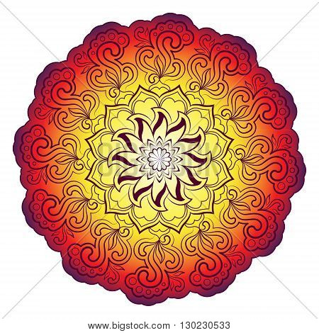 Bright abstract pattern, mandala. Vector design template for art.