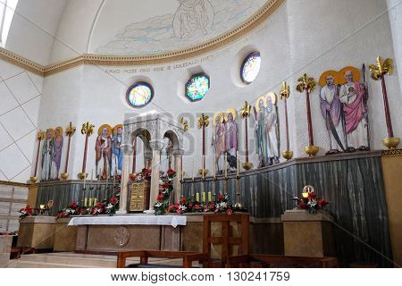 ZAGREB, CROATIA - JANUARY 31: Holy Mass, the consecration of the new altar, led by Cardinal Josip Bozanic, archbishop of Zagreb in the church of Saint Blaise in Zagreb, Croatia on January 31, 2015