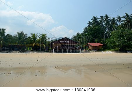 Tioman Island/Malaysia - September 2012: Juara beach resort on the Juara beach, Tioman Island, Malaysia.
