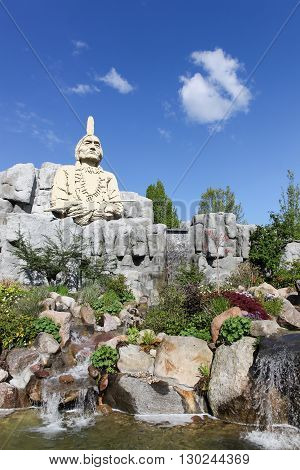 Billund, Denmark - May 14, 2016: Legoland park in Billund. Legoland Billund, the original Legoland park, opened on June 7, 1968 in Billund, Denmark