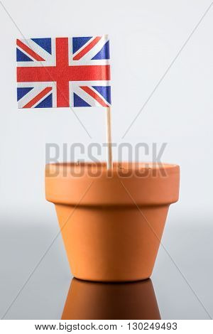 Plant Pot With British Flag