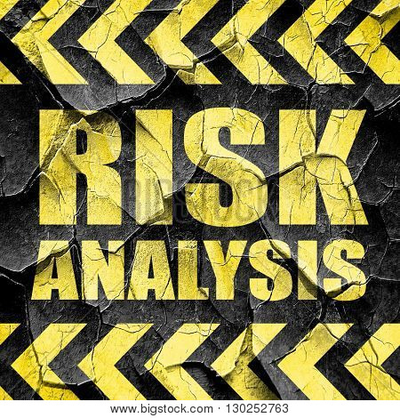 risk analysis, black and yellow rough hazard stripes