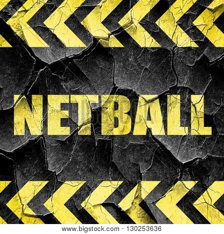 netball sign background, black and yellow rough hazard stripes