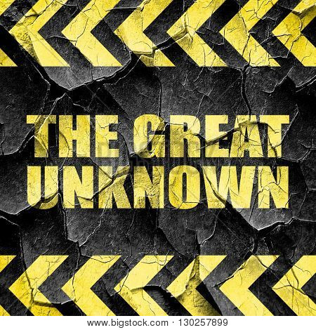 the great unknown, black and yellow rough hazard stripes