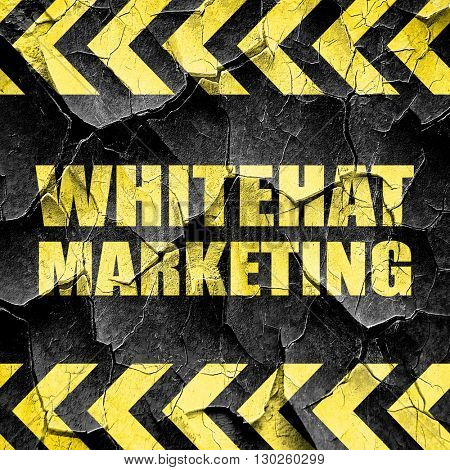 whitehat marketing, black and yellow rough hazard stripes