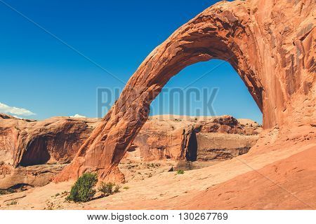 Corona Arch In Red Sandstone, Arches National Park, Utah, United States